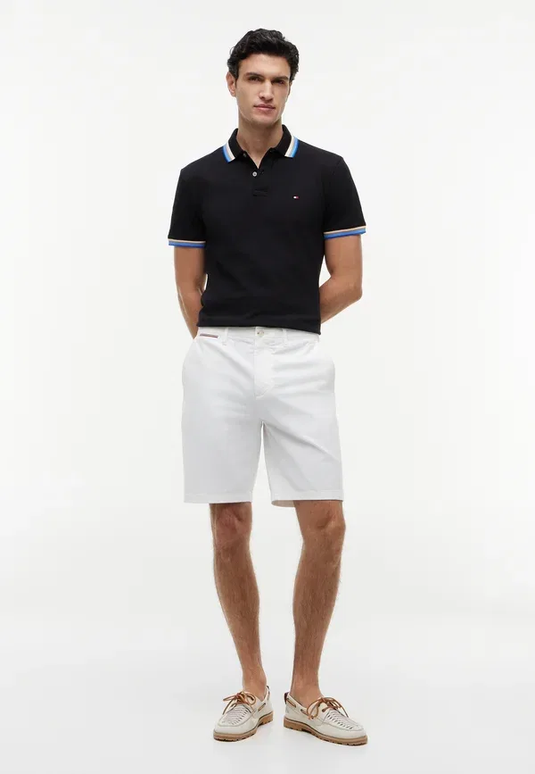 Поло Tommy Hilfiger с контрастным воротником и манжетами, сезонный принт, черный — фото 2