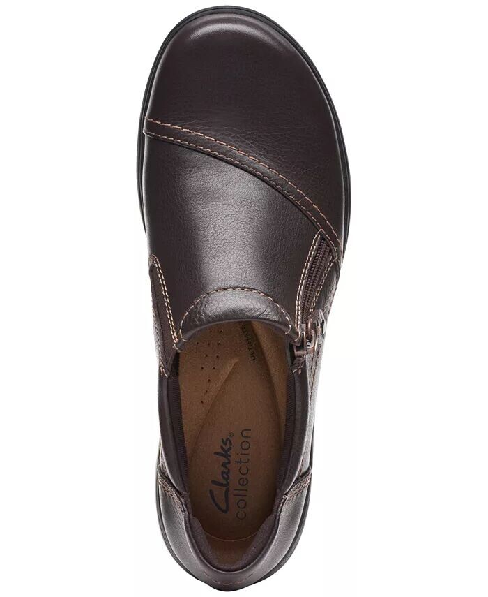 Женские туфли Carleigh Ray с закругленным носком и боковой молнией Clarks, коричневый — фото 4