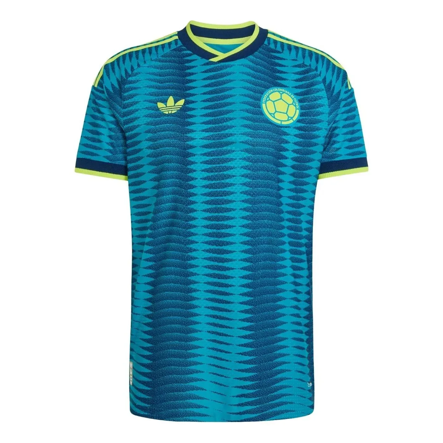 Оригинальная выездная футболка Adidas Colombia 26 'Mystery Petrol Team Navy Blue 2'