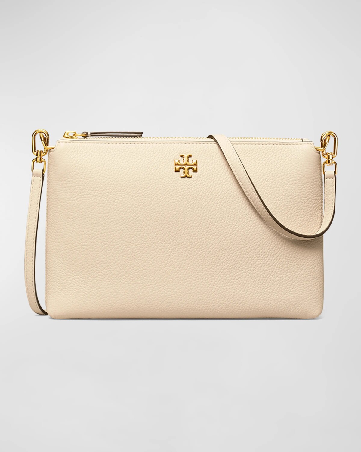 

Сумка через плечо Kira из шагреневой кожи на молнии Tory Burch, цвет New Cream