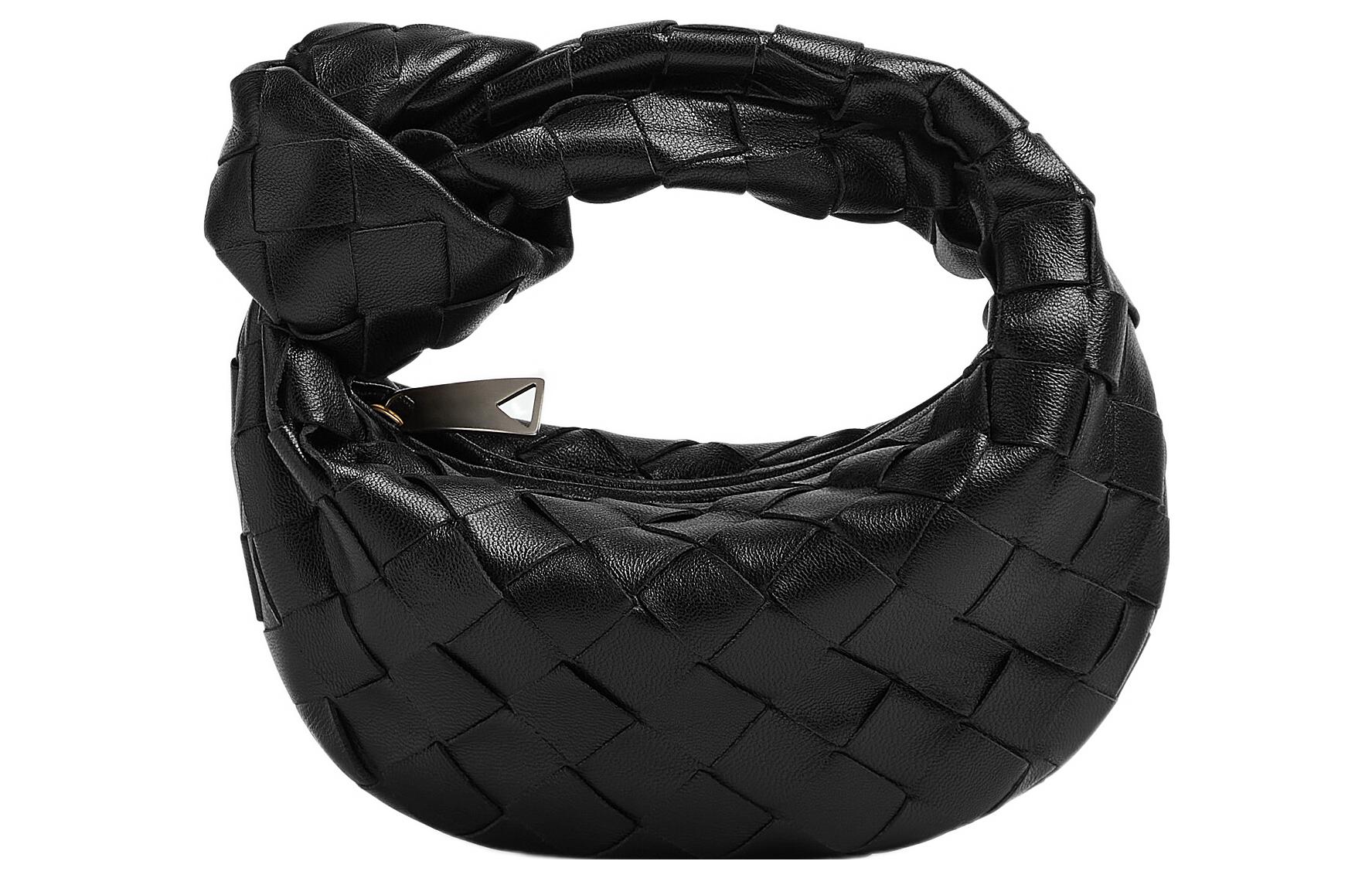 Bottega Veneta Сумка мини из кожи ягнёнка женская чёрная — фото 2