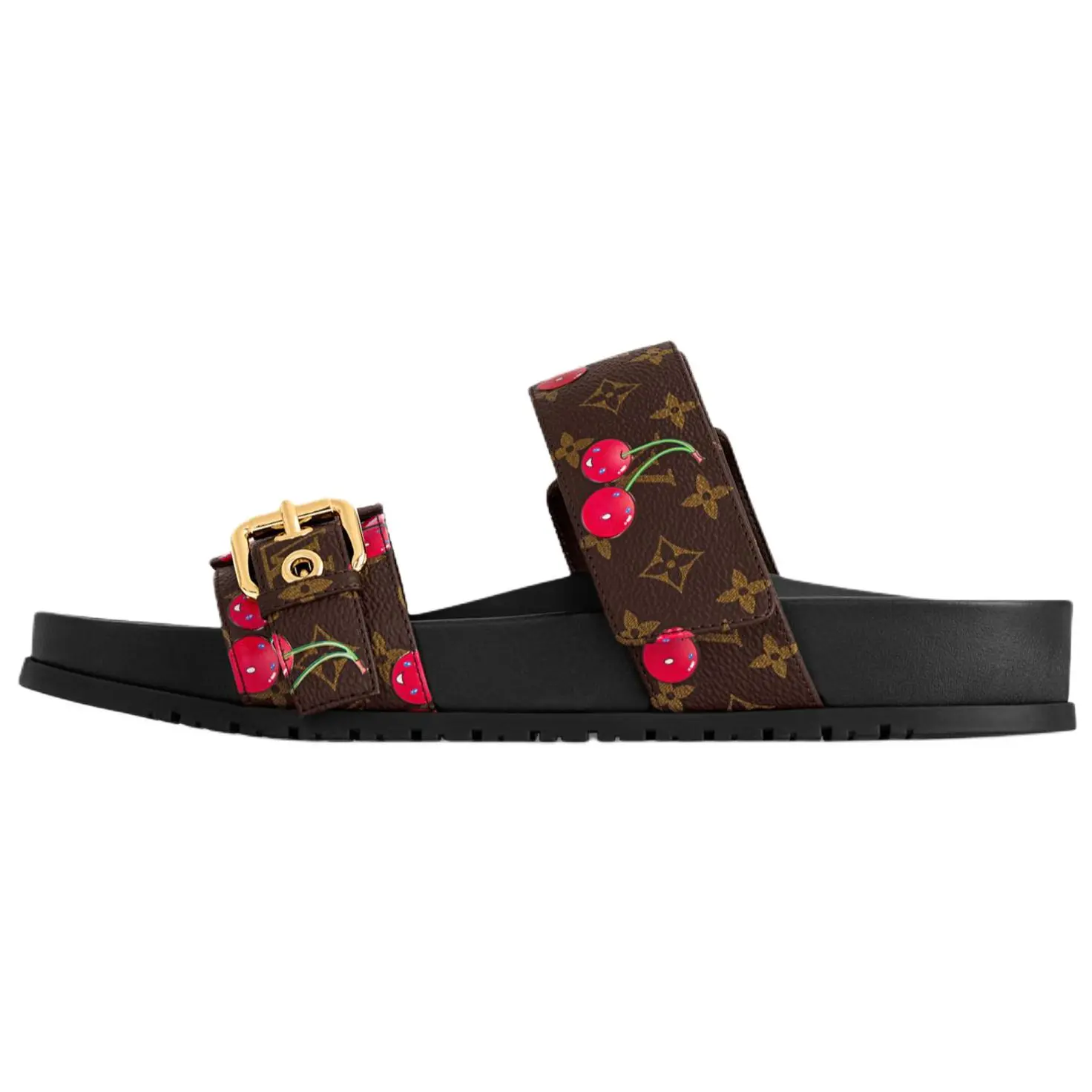 LOUIS VUITTON Женские мюли Cherry Bom Dia Flat Comfort Mule X Takashi Murakami Brown Monogram Cherry