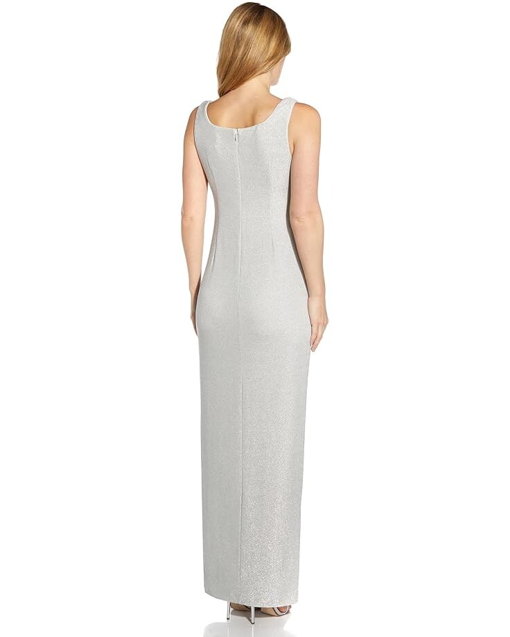 

Платье Adrianna Papell Long Metallic Knit Side Draped Tank Gown, серебряный, Серый, Платье Adrianna Papell Long Metallic Knit Side Draped Tank Gown, серебряный