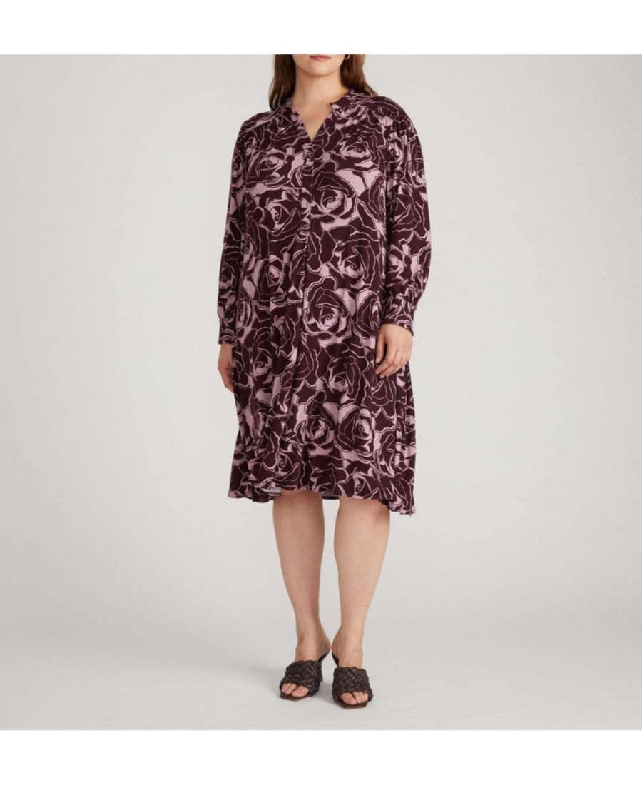 

Платье Gramercy Liquid Jersey больших размеров Universal Standard, Rose print in black cherry