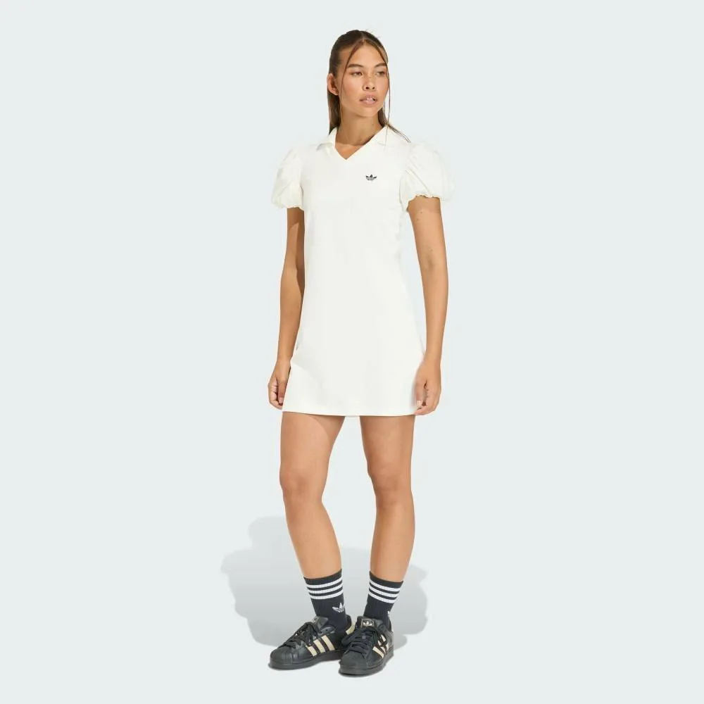 Платье с рукавами-баллонами Adidas, white