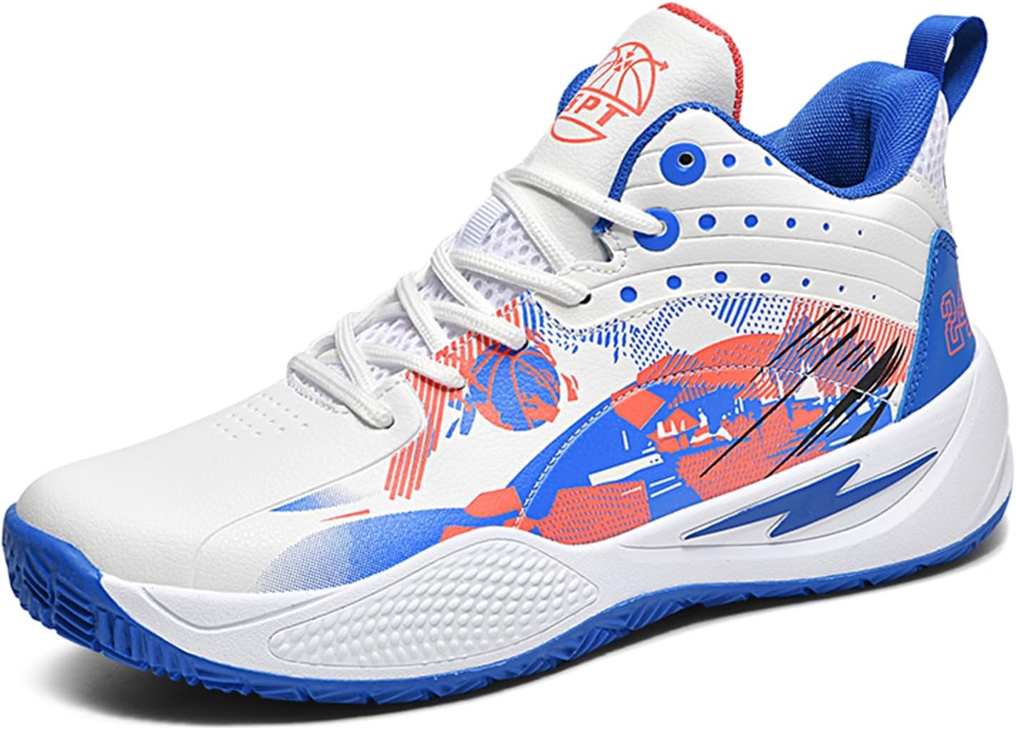 

Мужские высокие баскетбольные кроссовки с сетчатыми шнурками, легкие, противоскользящие и амортизирующие, повседневные спортивные обувь, подходит для бега, ходьбы и занятий в тренажерном зале Qaoterod, синий