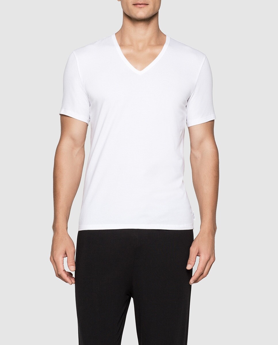 

Комплект из двух мужских белых маек с короткими рукавами Calvin Klein Calvin Klein, белый