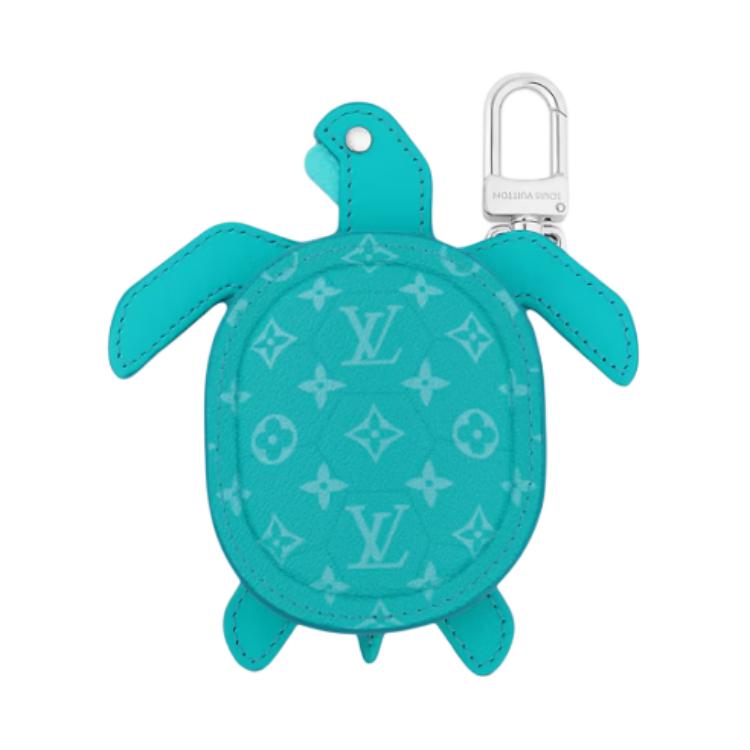 

LOUIS VUITTON Кожаный чехол для наушников с плетеными вставками мужской бирюзовый