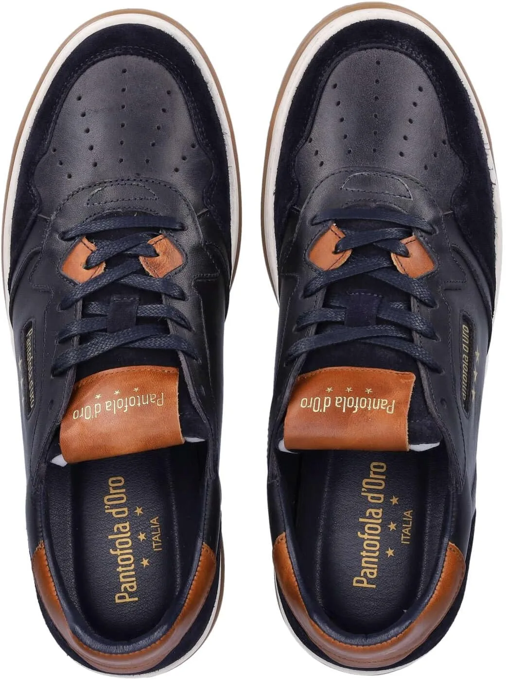 Кроссовки Pantofola d'Oro Sirmione Low Navy/Коньяк Размер EU 42, Темно-синий Коньяк Pantofola D'Oro 1886 — фото 4