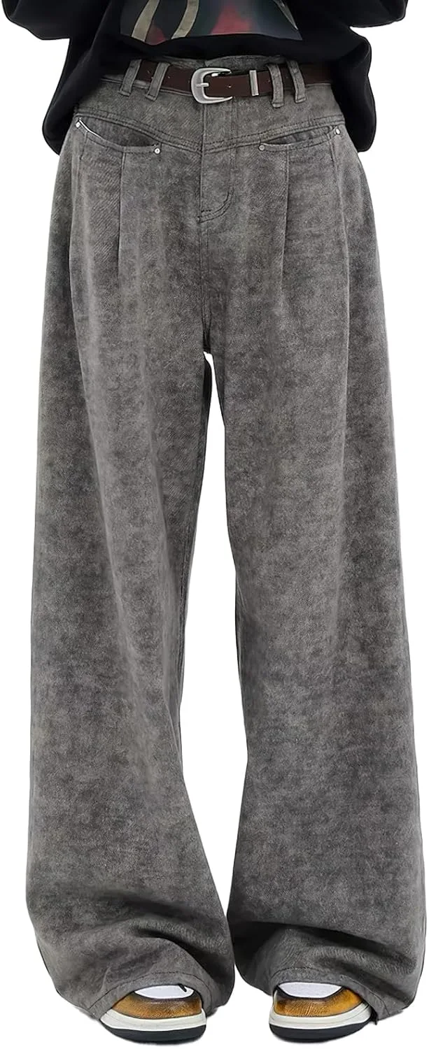 

Viatabuna джинсы baggy для женщин Y2K высокие широкие прямые boyfriend