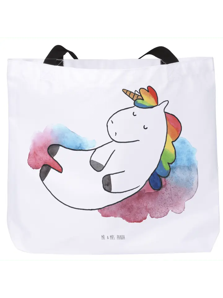 

Сумка-шоппер Mr & Mrs Panda Einhorn Wolke 7 ohne Spruch, белый