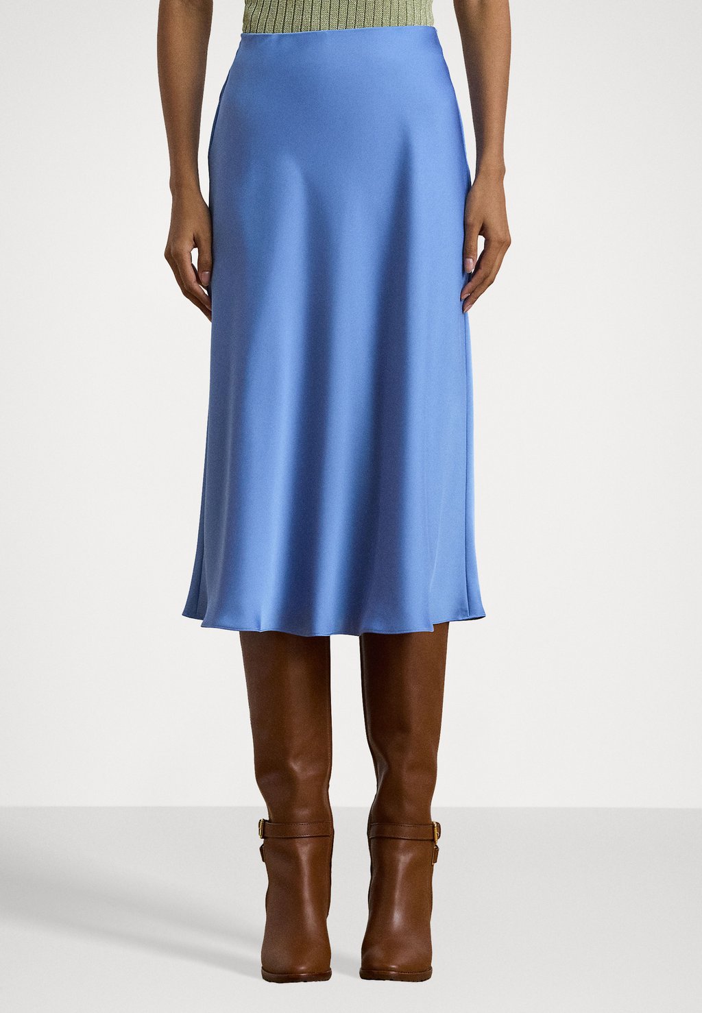 

Юбка А-силуэта SATIN CHARMEUSE MIDI SKIRT Lauren Ralph Lauren Petite, светло-голубой