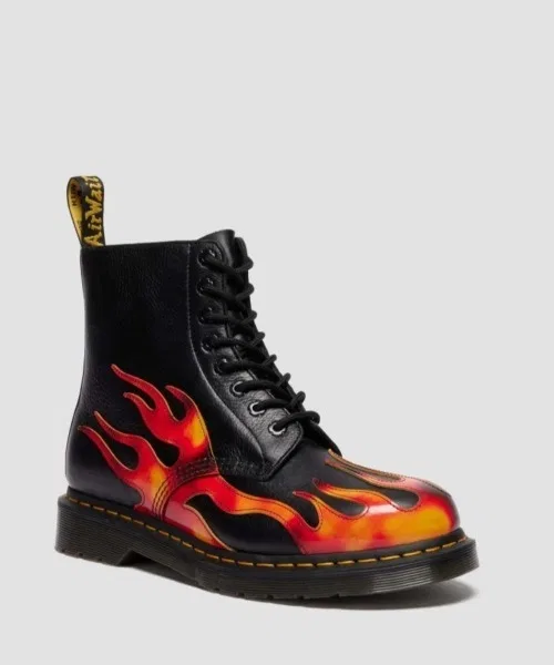 Ботинки 8-шнуровочные Dr. Martens 1460 Pascal Flame, черный — фото 2