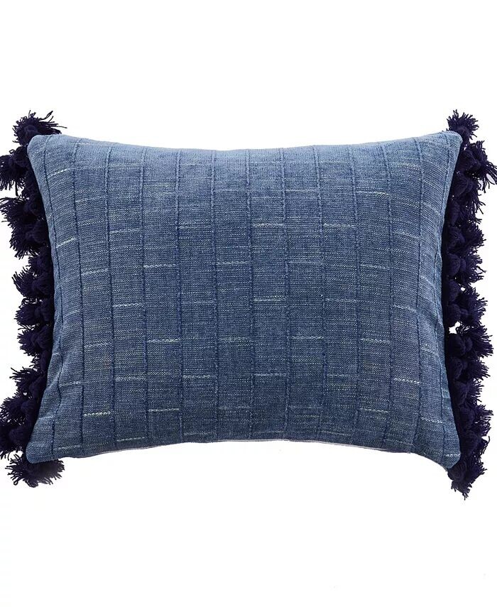 

Bennett Chambray Tassel Декоративная подушка, 14 x 18 дюймов Levtex, синий