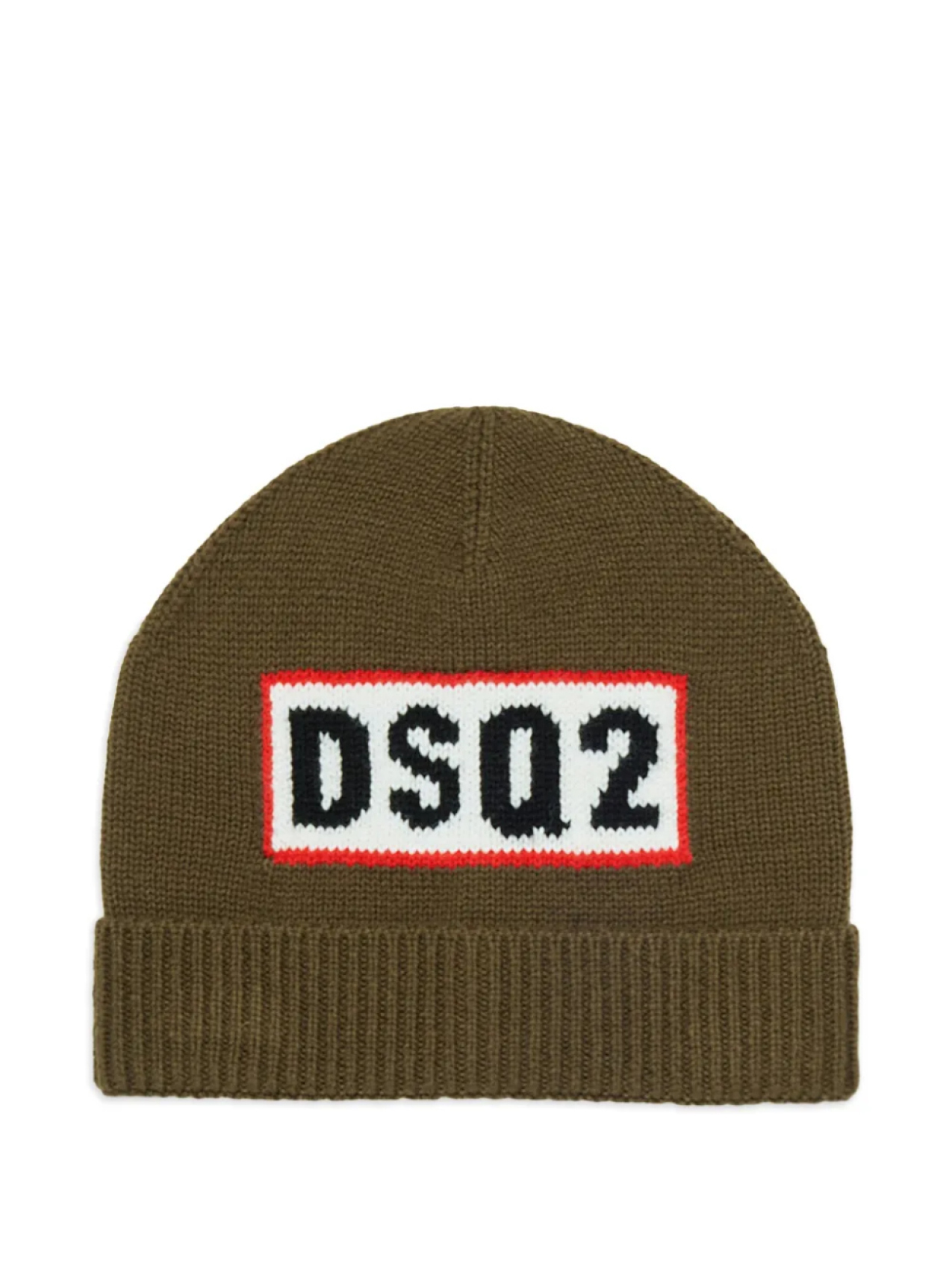 

DSQUARED2 KIDS шапка бини вязки интарсия с логотипом, зеленый