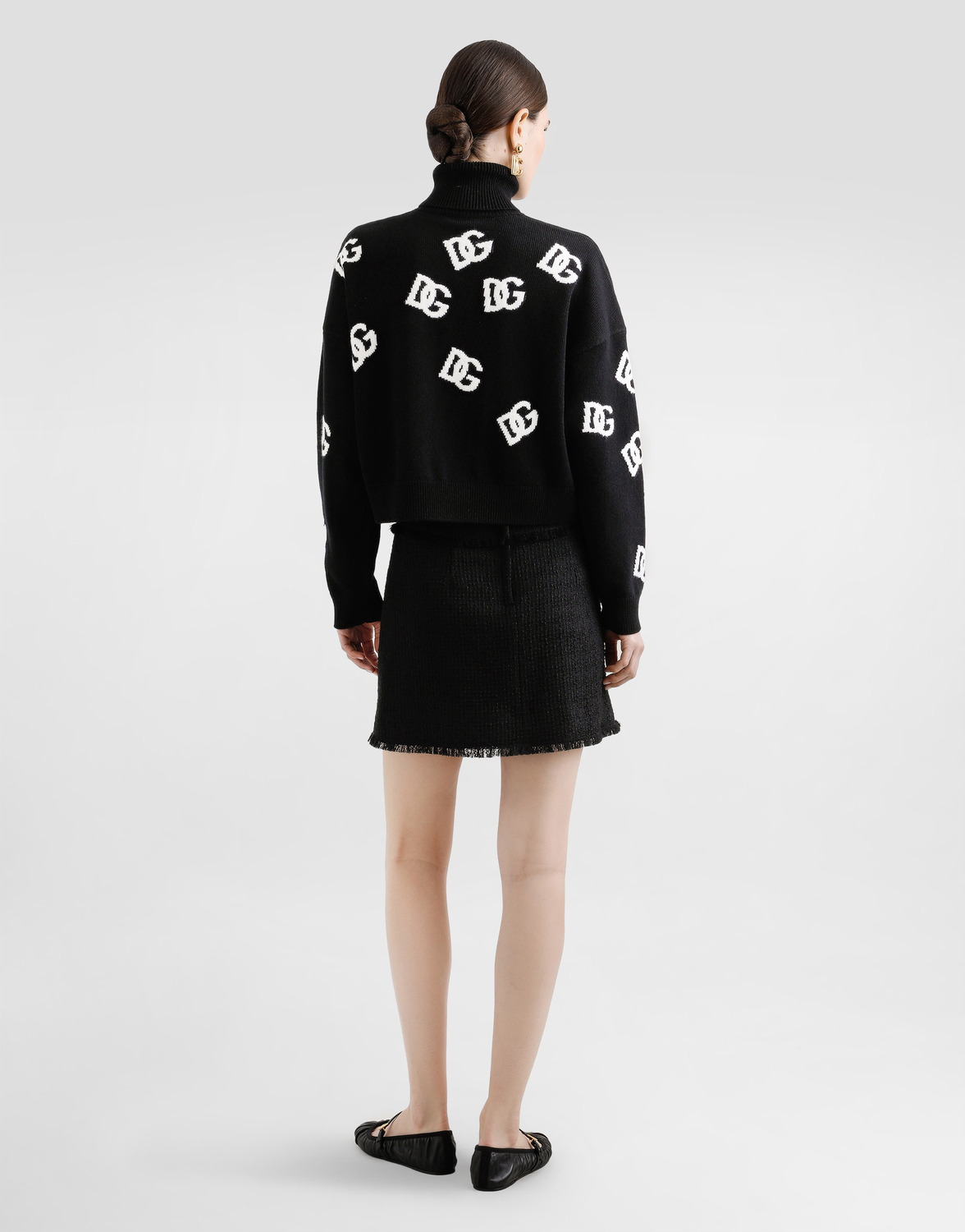 Мини-юбка из рашельского твида Dolce & Gabbana, черный — фото 3