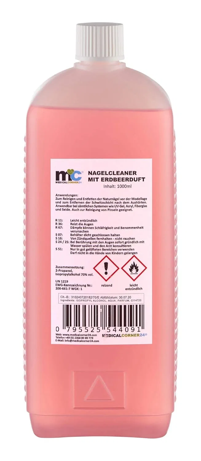 Жидкость для снятия лака Medicalcorner24 с ароматом клубники, 1 л Medicalcorner24