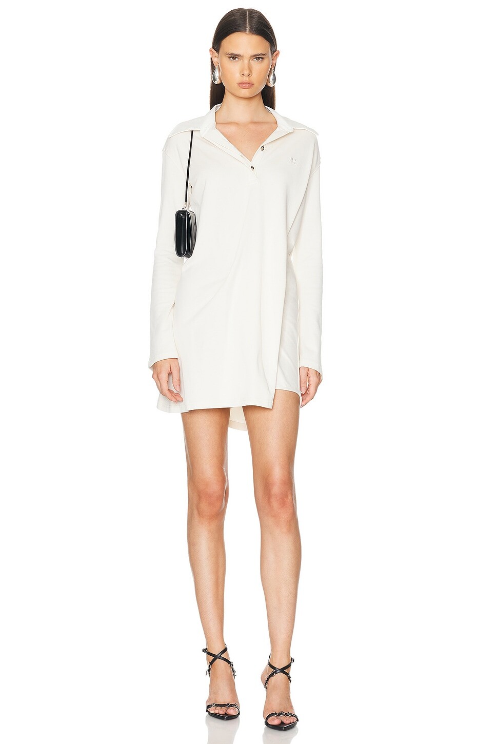 

Платье-поло из хлопкового хлопка Courreges, цвет Natural