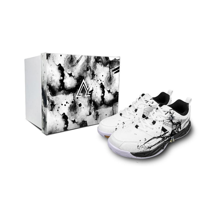 

Мужские низкие кроссовки для бадминтона Li Ning Koba из синтетической кожи и текстиля, черные с белым