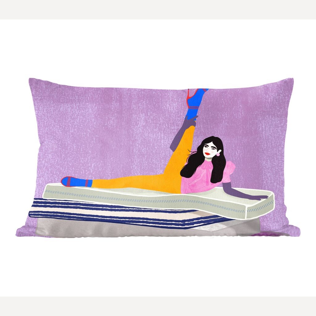 

MuchoWow Декоративная подушка Диванная подушка Декоративная подушка для гостиной 60 x 40 см Женщина - Винтаж - Пастель - Чехлы для подушек - Декоративные чехлы для подушек - Декоративные чехлы для подушек, мультиколор