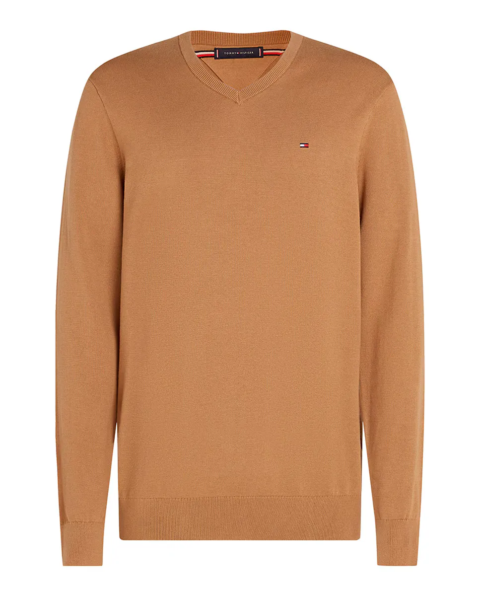

Мужской свитер с V-образным вырезом Tommy Hilfiger, цвет Camel