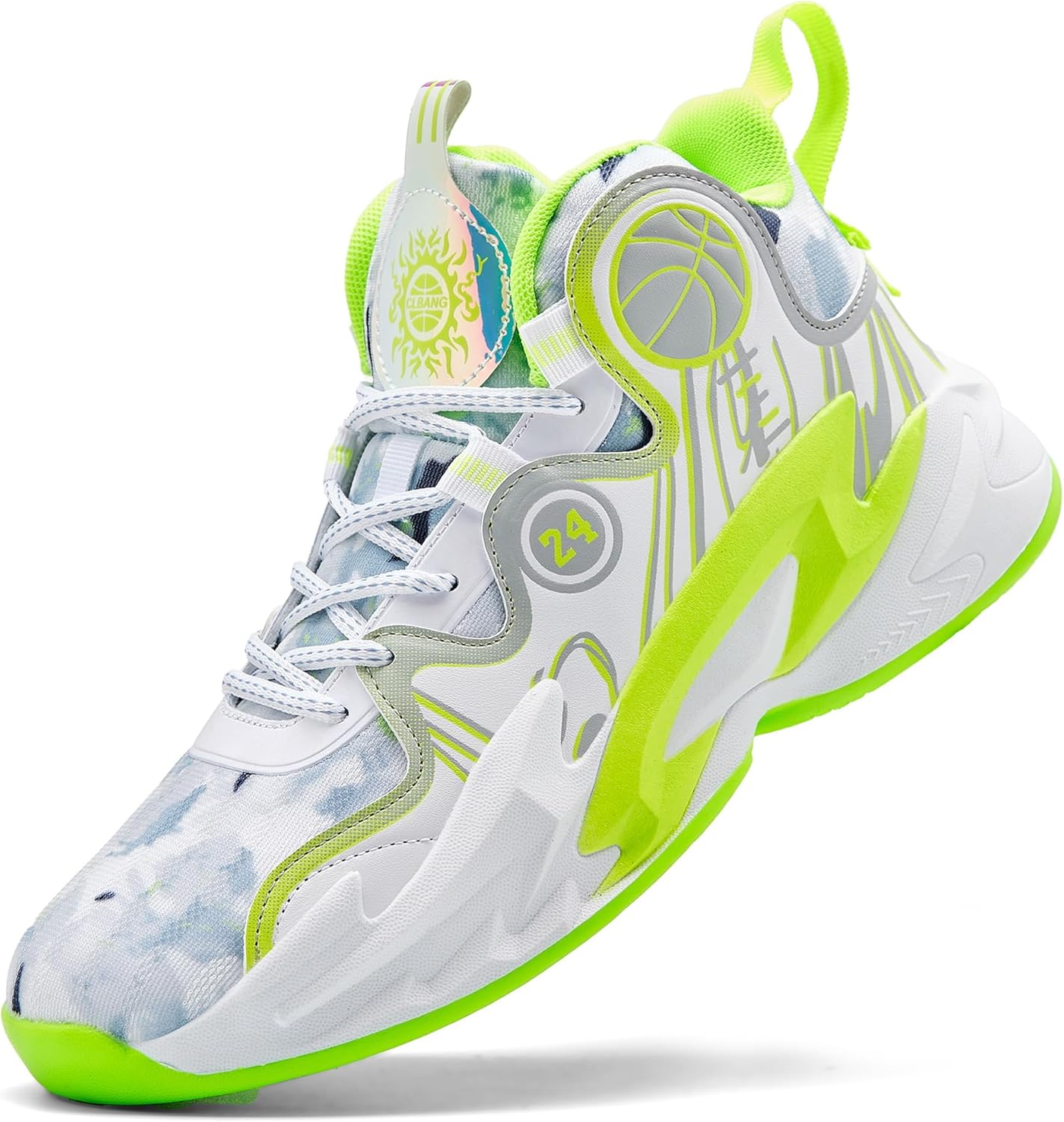 

Мужские баскетбольные кроссовки kniaiwx, дышащие, противоскользящие, для улицы, модные, белый/зеленый