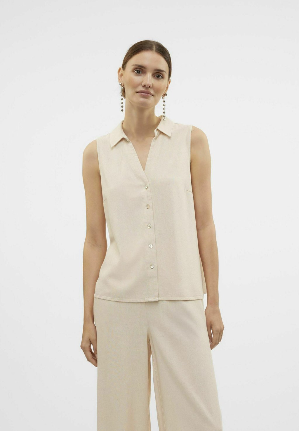 

Топ MYMILO - Button-down blouse Vero Moda, бежевый
