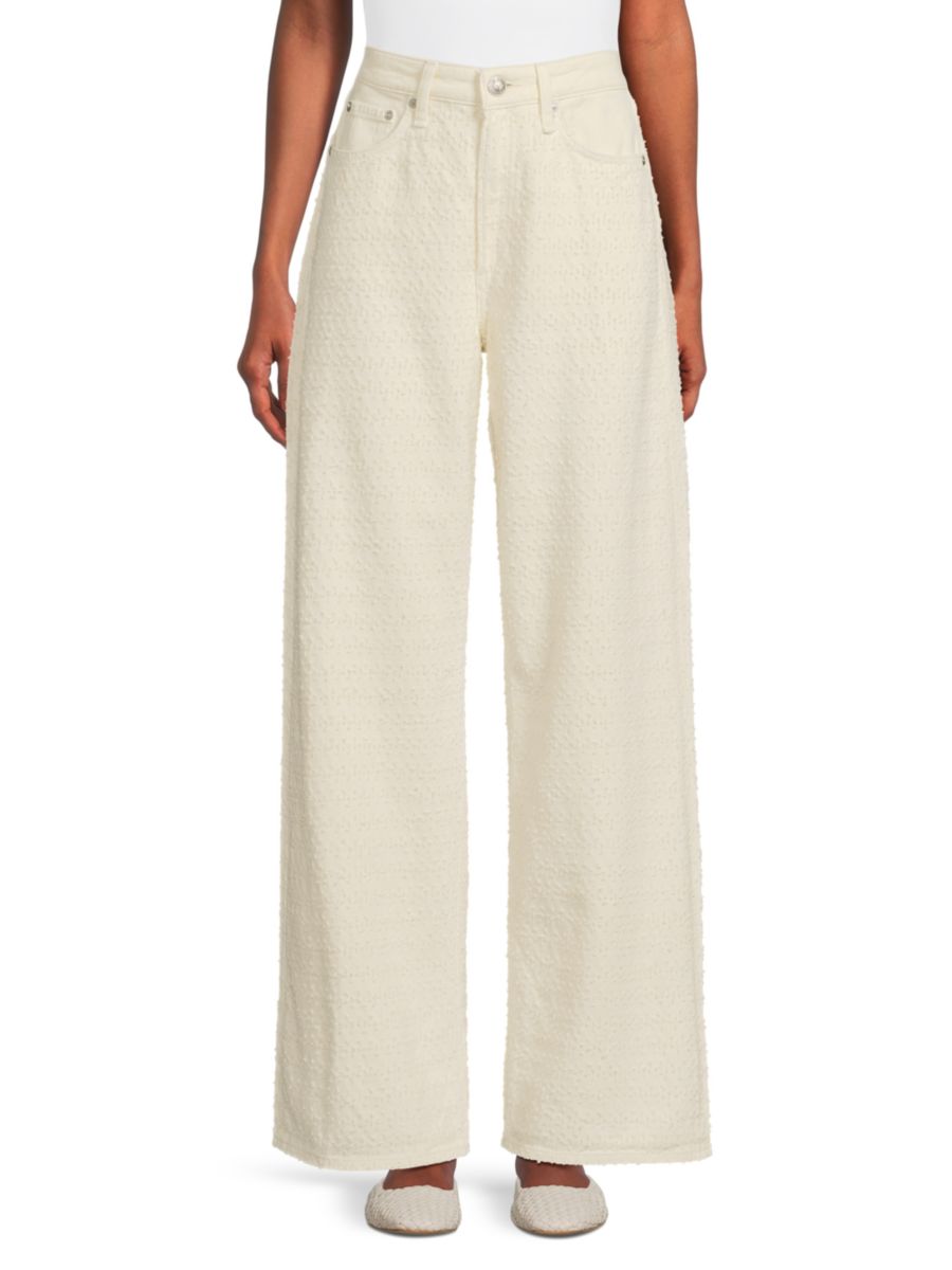 

Текстурированные джинсы Logan Wide Leg rag & bone, цвет Ecru Tweed