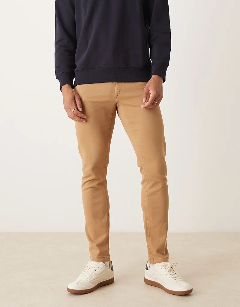 

Узкие брюки-чиносы ASOS DESIGN бежевого цвета