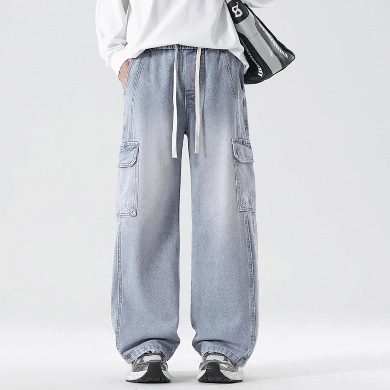 Джинсы свободные Y2K, A15 Light Blue — фото 2