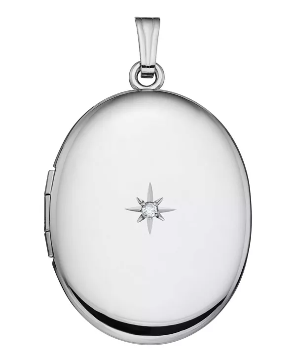 

Женский полированный медальон из серебра 925 пробы овальной формы диаметром 17 мм Drs, Inc., silver