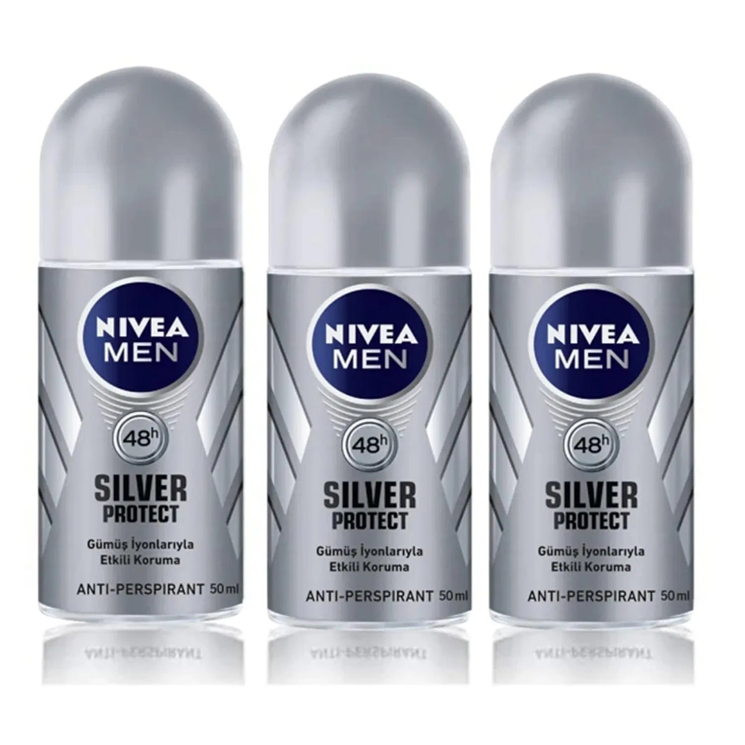 Мужской антиперспирант-ролик Silver Protect от NIVEA, 3 шт. Nivea