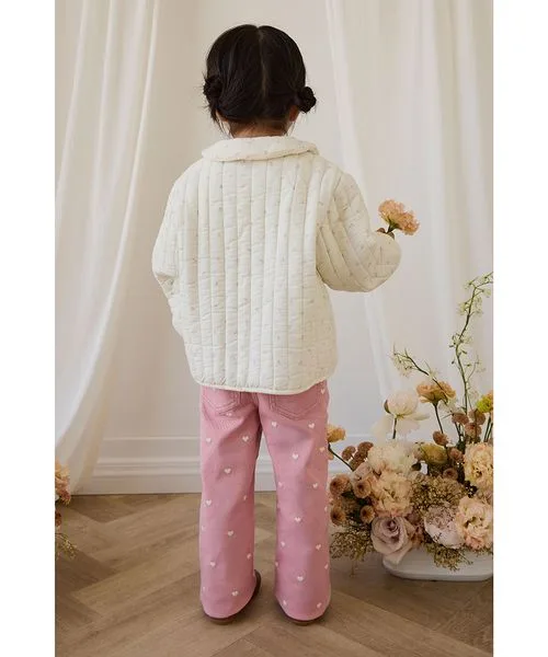 Детские штаны из мягкого хлопка JAMIE KAY Petite Heart Rose розовые — фото 4