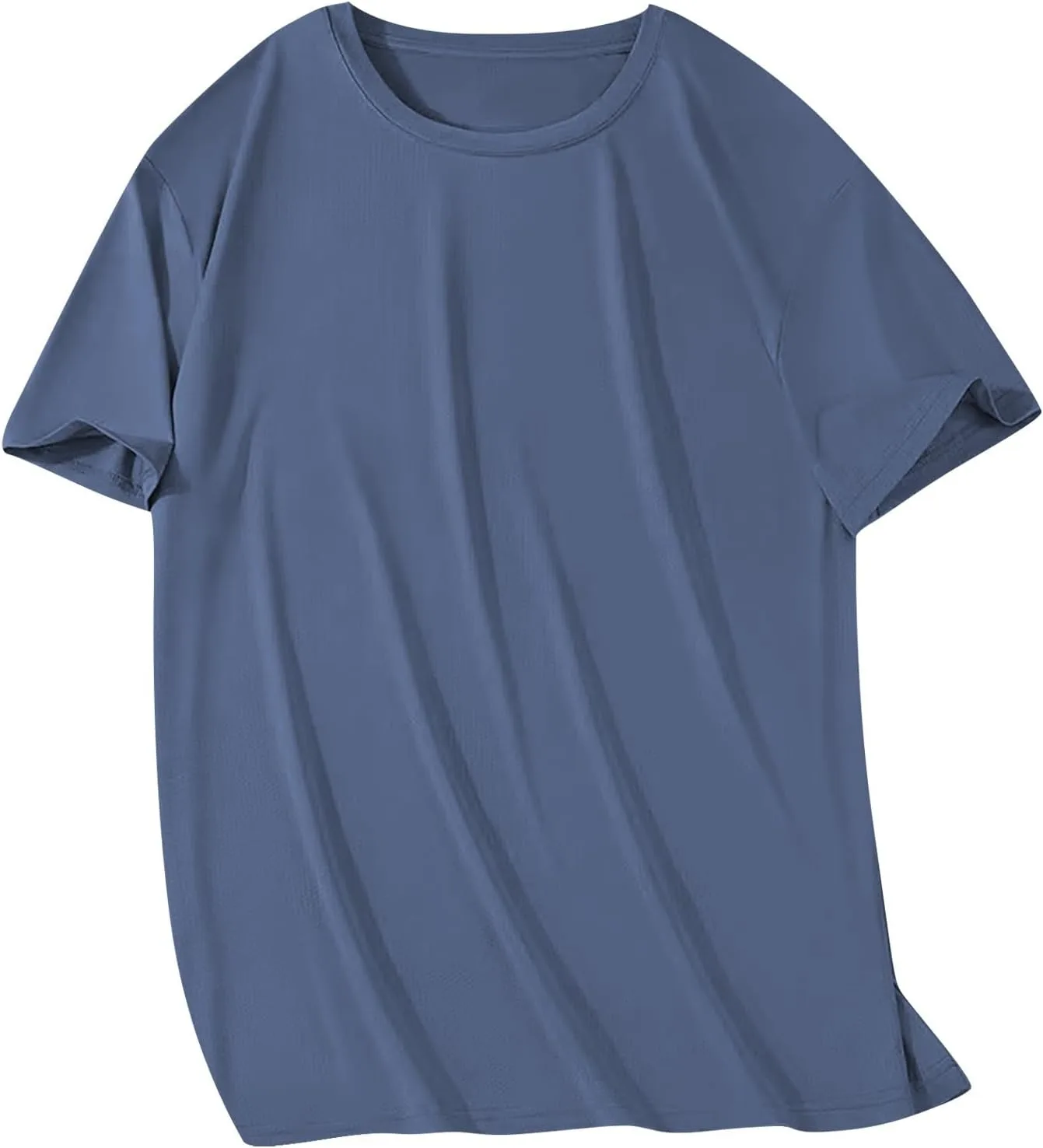 

Мужская футболка Miyaomn с круглым вырезом, однотонная, короткий рукав, легкая и дышащая