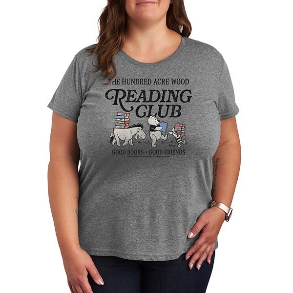 

Футболка с принтом Winnie the Pooh The Hundred Acre Wood Reading Club, Plus size Disney, Heather Gray, Коричневый, Футболка с принтом Winnie the Pooh The Hundred Acre Wood Reading Club, Plus size Disney, Heather Gray