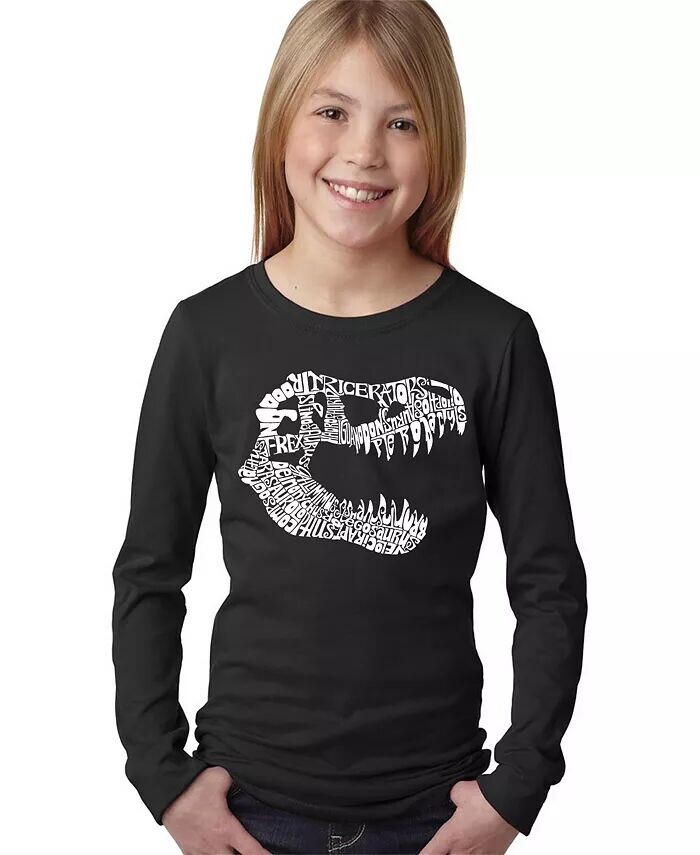 

Футболка с длинным рукавом Big Girl's Word Art - TREX LA Pop Art, черный