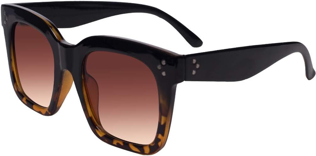 

Винтажные женские солнцезащитные очки большого размера, дизайнерские, роскошные, квадратной формы, защита от УФ-излучения UV400, плоские линзы TAOTAOQI, Black-leopard Frame Gradient Brown Lens