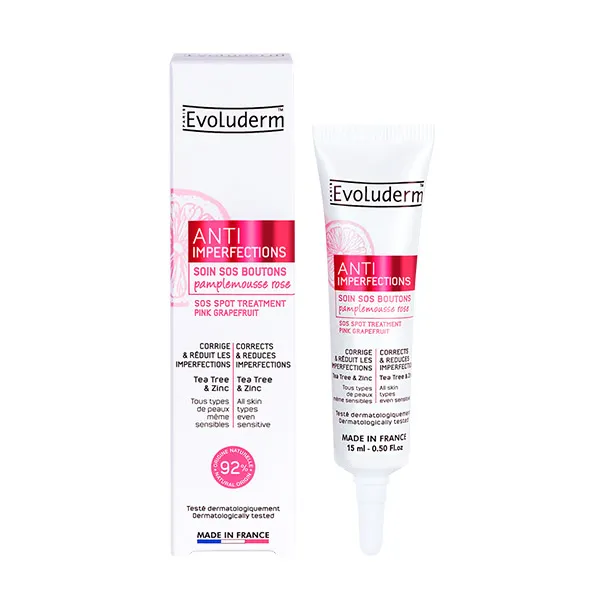 

Корректирующая и уменьшающая несовершенства обработка Anti Imperfections Soin Sos Boutons Evoluderm, 15 ml