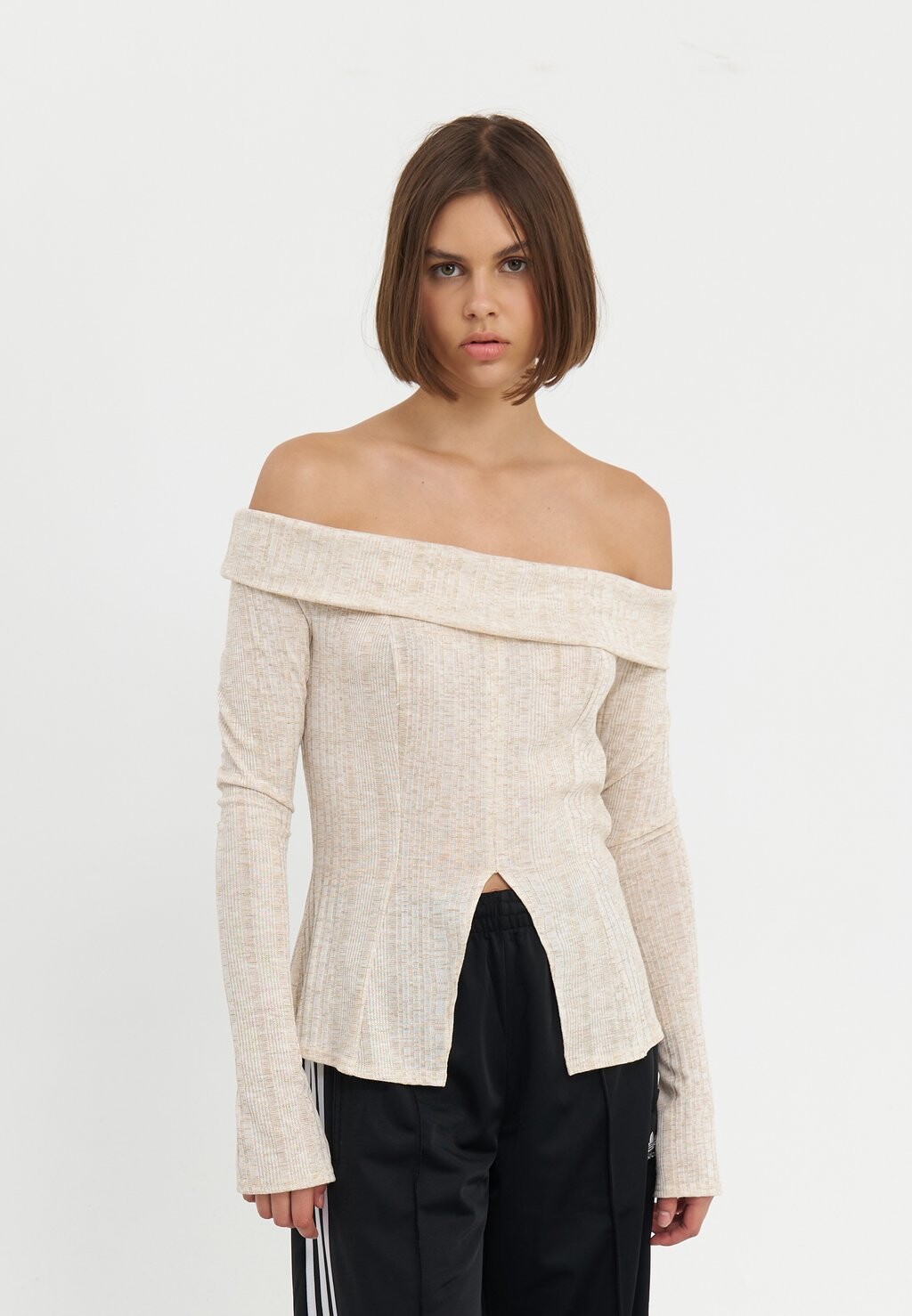 

Топ с длинными рукавами Even&Odd, цвет Mottled Beige