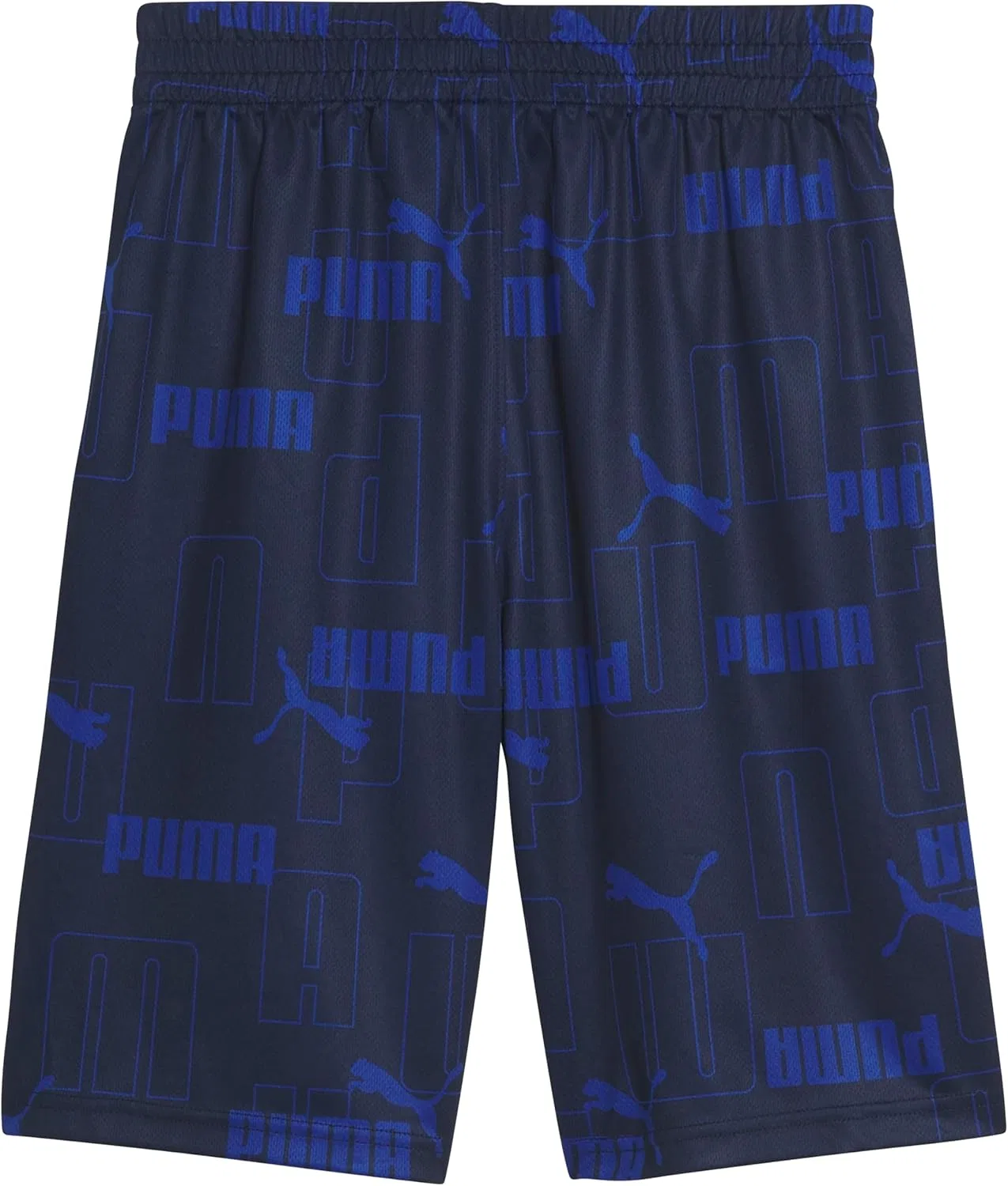 Детские спортивные шорты Puma Essential, с логотипом и принтом, эластичный пояс, Navy Print - Mesh — фото 2