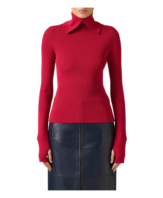 

Пуловер с воротником-стойкой приталенного кроя Iceberg, красный