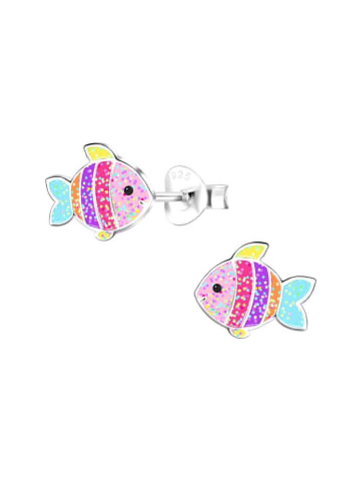 

Alexander York Серьги-гвоздики в виде рыбок, радужных цветов, из серебра 925 пробы, комплект из 2 штук