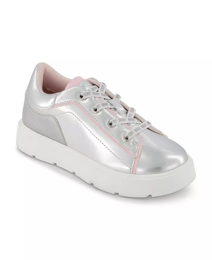 

Кроссовки Brooke Glitter Lace Up Sneaker для маленьких и больших девочек DKNY, серебряный