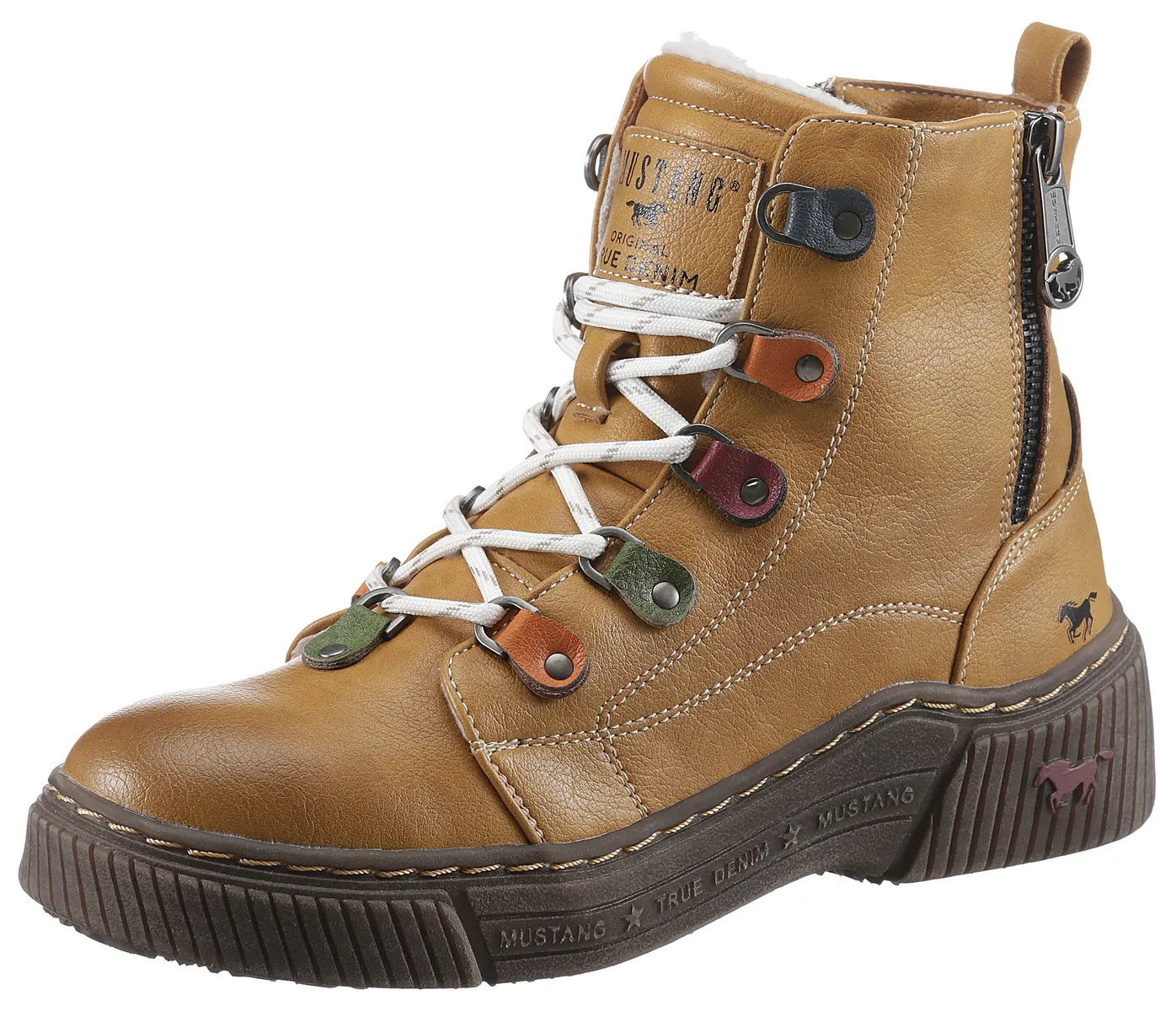 Зимние ботинки Mustang Shoes с заклепками и яркой отделкой, желтый