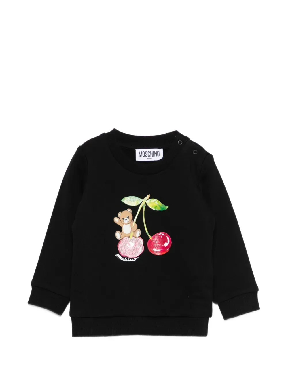Moschino Kids Черный хлопковый свитшот