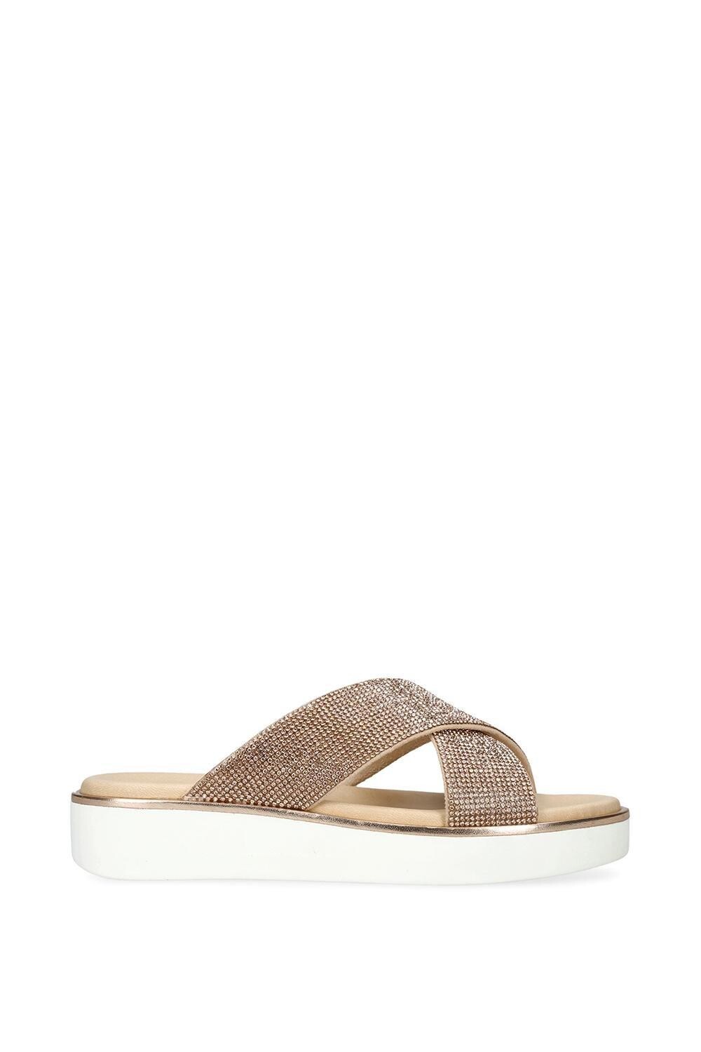 

Сандалии из ткани «Гламур» Carvela, металлик