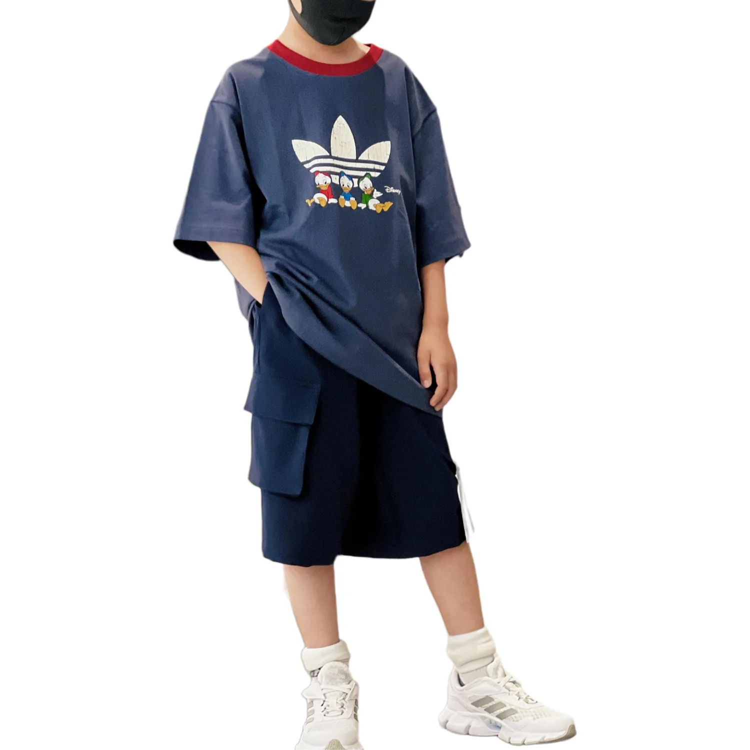 Adidas Originals Футболка темно-синего цвета — фото 4