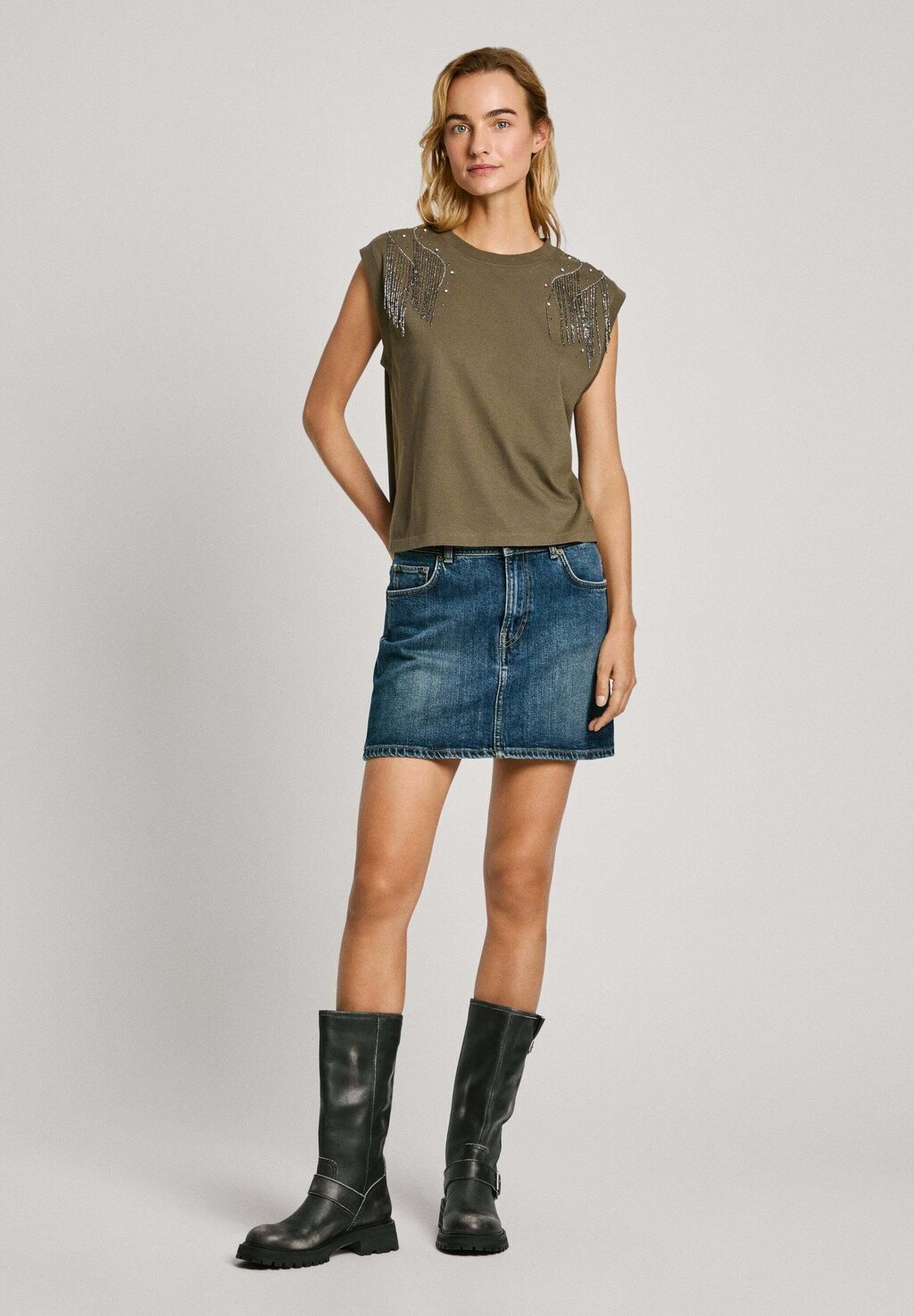 

Футболка с принтом FREIJA Pepe Jeans, темно-зеленый