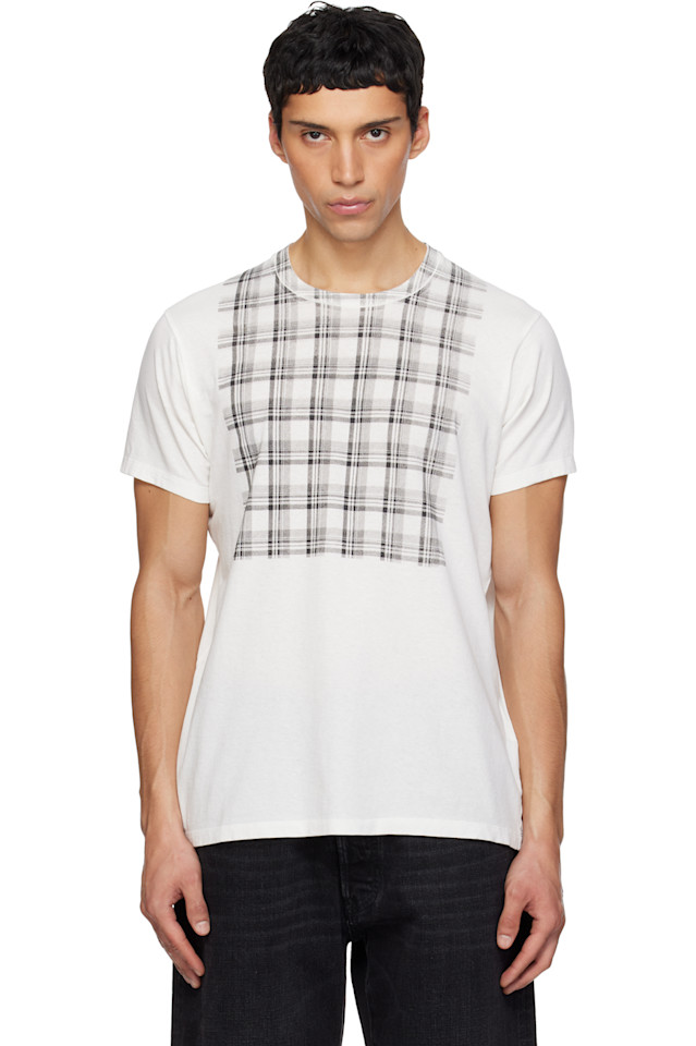 

Хлопковая футболка в клетку Maison Margiela, белый