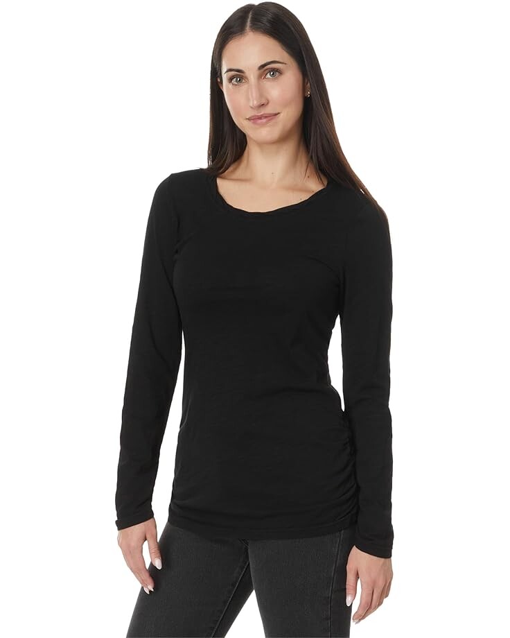 

Футболка Mod-o-doc Long Sleeve Twisted Scoop Neck Tee, черный